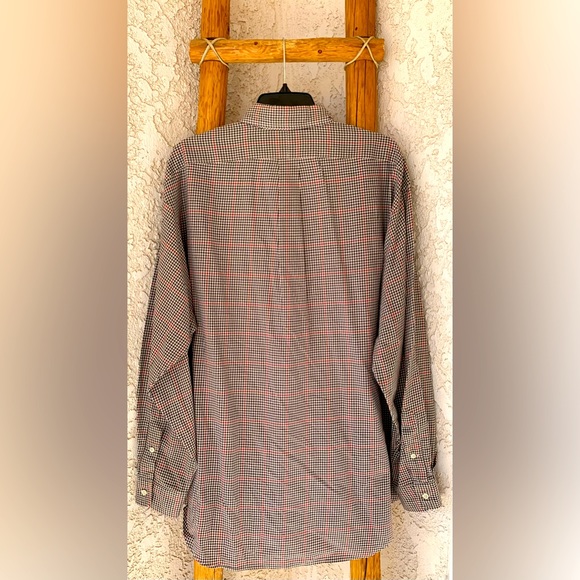 POLO RALPH LAUREN MEN’S LARGE 💯 % COTTON LONG SLEEVE CHECKERED SHIRT - Picture 2 of 7